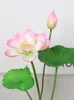 Pu Real Touching Artificial Lotus Fake Water Lily Flowers Green Leaves For Pond Vase Flowers Arrangement Garden Home Wedding Decoration Studio Fotografering Foto rekvisita