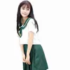 Одежда наборы школьного класса униформа плиссированной юбки зеленый моряк костюмы для женщин Япония Корейские ученики девочки с двумя частями косплей костюм