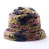 Winter Fur Top Hat For Women Real Rex Rabbit Fur Earmuffs Bucket Cap Fluffy Soft