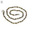 Catene Retro Brass Hollow Heart Pattern Collana a catena con testa di drago per uomo Punk Vintage Copper Cylinder Beads Collane Hip HopChains Sidn22