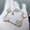 Argento moda classico 4/quattro bracciali con ciondoli a foglia Bangle Van Chain oro 18 carati fiore conchiglia madreperla per le donne designer di gioielli da sposa designer regalo di trifoglio