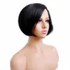 Braziliaanse menselijke haarpruiken voor vrouwen korte rechte bob pruik 4x1 zijde deel kanten frontale machine gemaakte pruiken vooraf geplukte haarlijn
