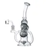 DHL Free 6 Ball Unique Hookahs Heady Glass Bongs Showerhead Perc Recycler Conduites D'eau 14mm Joint Oil Rigs Bong Avec Quartz Banger