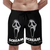 Shorts masculinos Scream Ghostface Board Moives Calças curtas de praia masculinas de alta qualidade, calções de banho fofos personalizados tamanho grande 3XL masculinos