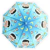 Kawaii Cartoon Transparente Umbrella Fibre Wind Resistance Men e mulheres Crianças automáticas guarda -chuvas de estudantes 220707