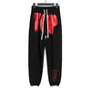 Brand Tide Big V Joint Name Red Paint Graffiti Letter Printing High Street Guard Pants Leggings