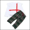 Pyjama's baby kerstset peuter tops en geruite slaapkleding sets jongensmeisjes designer kleding 106 h1 mxhome dho8b