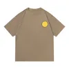 22SS Erkek Tasarımcı Gülümseyen Yüz Üst Düzey Tee Yuvarlak Boyun Erkekler Boş Zamanları Yaz Polo Kadın T-Shirt Baskı hızlı kuruyan çift kısa sleev
