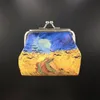 Wallets Vintage Women Printing Coin Purses Girl Hasp Zero Small Wallet Clutch Bag Retro PU Leather Double Layer Lady Key