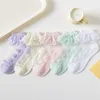 Enfants glace soie bas dentelle chaussettes pur coton couleur unie nouveau-né été bébé fille chaussette courte vêtements 2 3xya E3