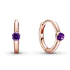 925 argent Sterling bleu clair violet rose Solitaire Huggie boucles d'oreilles de luxe pour femmes filles Fit Pandora bijoux Brincos 289304C03 289304C02 289304C01