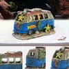 Fish Tank Decoration Aquarium Hideaway Broken Vehicle House with Cave Resin Wreck Car Ornament Landscaping Accessories 2203266656935