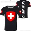İsviçre Tişört İsim Numarası Che T-Shirt Nation Flags Po Giyim Kırmızı Baskı Diy Ücretsiz Özel Yapımı Jersey Günlük Kısa CH 220702