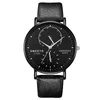 Smeeto simple fashion hemisphere second disc stone watch waterproof watch belt men's watch wholesale