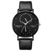 Smeeto Simple Fashion Hemisphere Second Disc Stone Watch Waterproof Watch Belt Men's Watch Watchale