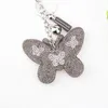 Rhinestone Butterfly Velvet Charm Pendant Fringe Key Rings Car Tassel Bag Keychains Romantic Dazzling 80x65mm