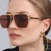 선글라스 클래식 핑크 미러 스퀘어 파일럿 편광 남성 여성 브랜드 빈티지 태양 ​​안경 갈색 음영 안경 UV400 보호 덩어리