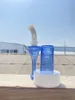 Pipa da fumo RBR, blu e bianco, narghilè dab rig, giunto da 14 mm dal design accattivante benvenuto su ordinazione, concessioni sui prezzi