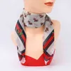 Marque plaine mousseline de soie foulard en soie été femmes cheveux cou carré foulards bureau femme impression foulard châle bandana foulard