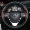 Für Toyota Highlander Corolla Camry RAV4 Levin Markx Avalon Diy Carbon Faser Leder Wildleder Lenkrad Abdeckung J220808