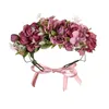 Rose Flower Headband Handmade Flowers Floral Garland Hair Band Crown Tiara Decoration Adjustable Women Girls Headdress For Party