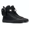 Skor Hjul Re-nylon Lyx Designers Herr Dam High-top Sneakers Nylonpåse Läderfoder Bomullssnören 14 cm Stövel Ben Causal Skostorlek