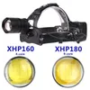 New Led Headlamp Super XHP180 Most Powerful XHP160 High Power Led Headlight 18650 Rechargeable Head flashlight Usb Fishing Head Lamp