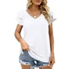 Sommer Frauen Shirts Rüschen Kurzarm Lose Bluse Tops Casual T Shirt