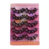 8d dicke falsche Wimpern 5 Paare weiche flauschige, unordentliche natürliche 8d Faux Mink Wimpern mit schillernden Farben Box