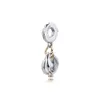 Autentici perline in argento sterling 925 Fedi nuziali bicolore Ciondoli pendenti adatti braccialetti gioielli stile europeo Pandora Collana regalo fai da te per le donne 799319C01