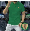 Erkekler Düz Renk Sıradan Polo T-Shirt Logosu Şeker Parlak Renkli Erkek Yakel Polo Üstleri Yüksek Kaliteli Yüksek Sınıf Adam Giyim M-4XL