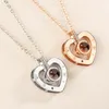 Pendentif Colliers Coeur Charme 100 Langue Je t'aime Projection Collier Femmes Mémoire Bijoux En Acier Inoxydable Chaîne Saint Valentin Cadeau 2022