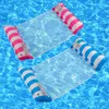 Spot inflatable hammock foldable dual-use backrest stripe floating row water amusement inflatable lounge chair floatings bed
