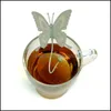 6 Colors Butterfly Sile Tea Bags Strainers Filter Infuser Silica Cute Teabags For Coffee Candy Drinkware Strainer 60Pcs Drop Delivery 2021