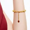 Link, Chain Hoyon 18K Geel Goud Kleur Armband Voor Vrouwen Elegante Transfer Kraal Vrouwelijke Exquisite Bruiloft Verjaardag Fijne Sieraden