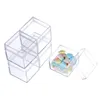 Gift Wrap 12pcs Clear Acrylic Square Cube Candy Box Treat Boxes Containers For Wedding Party Baby Shower Favors Packaging CaseGift3088643