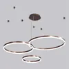 Hängslampor cirkel ringar akryl ledande lampor aluminium kropp 60 cm 80 cm 100 cm luminaria för foajé sovrum vardagsrum