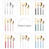 Dinnerware Sets 4pcs Gold Set 18/10 Stainless Steel Tableware Knife Fork Spoon Flatware Dishwasher Safe Cutlery Gift BoxDinnerware