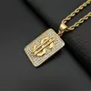 Pendant Necklaces Hiphop US Dollar Money Male Stainless Steel Iced Out Bling Cubic Zirconia Men's Hip Hop Jewelry DropPendant