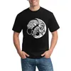 Camisetas masculinas camisetas masculinas ying yang símbolo de verão masculino roupas soltas roupas de manga curta vintage de manga curta impressa