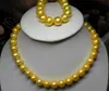 Pendant Necklaces Sell 12-13mm Natural Akoya Yellow Pearl Necklace Bracelet SetPendant PendantPendant