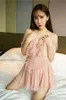 Ropa de dormir para mujer Slips Mujeres Red Pink Maid Intimates Ropa interior Sey Lencería Cosplay Nightgown Ropa de dormir Mujer