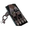 Suspenders Classic Style Leather Alloy 6 Clips Male Vintage Casual Commercial