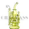 12 "큰 유리 Recycler Oil Rig Bongs Heady Bong Matrix Percolator Dab Rigs Quartz Banger 허브 그릇이있는 물 파이프 파이프 다채로운 물 담뱃대