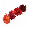Decoratieve bloemen kransen feestelijke feestbenodigdheden Home Garden 100pcs Silk Rose Heads Wedding Holiday Candy Box Broche Hoofddeksel decoratie