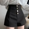 Shorts Women Korean Style Buttons Students Fashion Summer Basic Solid Simple High Waist Allmatch Casual Elegant Ladies Vintage 220527