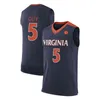 CEOA3740 2019 Champions Virginia Cavaliers Kyle Guy White Jersey #5 UVA NCAA Final Four #12 De'Andre Hunter Mens Basketball Navy Blue Jerseys S-3XL