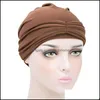 Beanie/Skl Caps Шляпы шляпы шарфы перчатки модные аксессуары Женщины девочка твердый цвет эластичный рак Skl Chemo Hat Sc Dhyvn