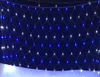 ストリングホワイトブルー3x2m 6x4m LEDネットメッシュストリングライトアウトドア防水庭のクリスマスウェディングパーティーカーテンライトガーランドル
