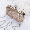 Evening Bags Sequin Clutch Bag Female Evening Clutches Finger Rings Wedding Purse Exquisite Women Chain Shoulder Bag Bolsa Feminina Zd1292 220316